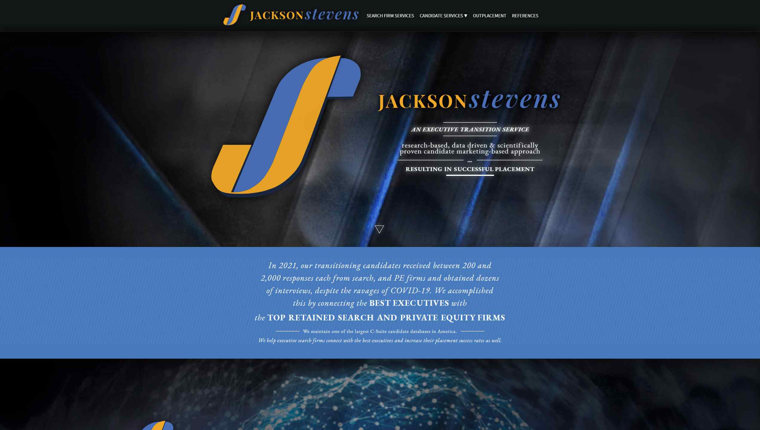 Jackson Stevens Resumes – Desktop device screenshot of the homepage/main webpage