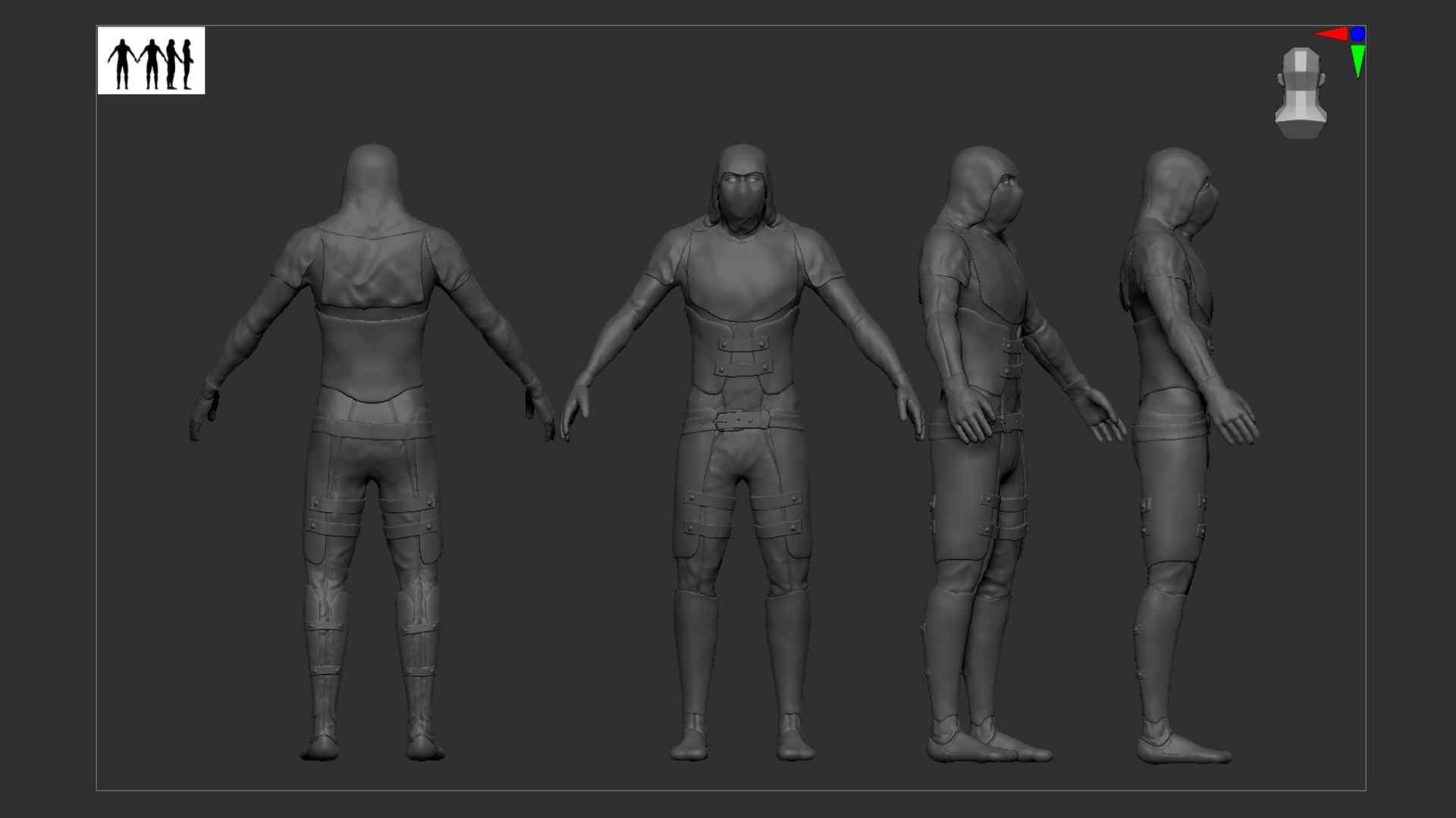 RAT (Rogue Assassin Thief) – Turnaround Before Posing and Textures